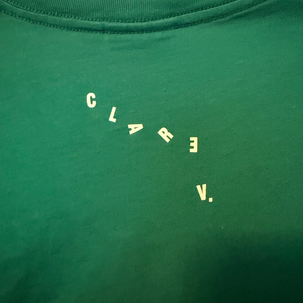 NWT Clare V. Emerald Green Oui Crewneck Tee medium - Picture 4 of 4